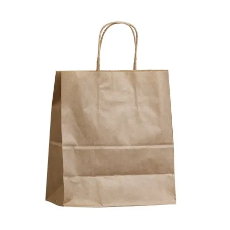 Крафт-пакет с кручеными ручками 24×14×28 см, 70 г/м², бурый