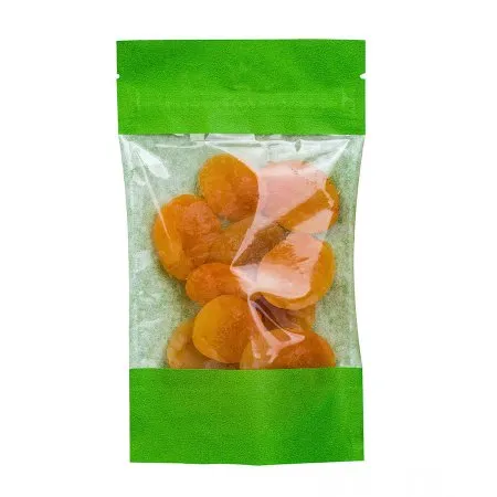 Крафт-пакет Дой-Пак 11×18,5 см, с окном, зеленый