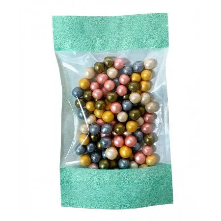 Крафт пакет Дой-Пак 13,5×22,5 см, с окном 14 см, морская волна